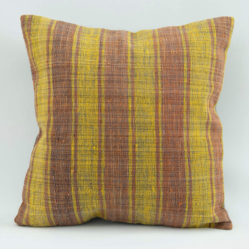 Emel Yellow Ethnic Wool Decorative Pillow Case 1'8'' x 1'8''