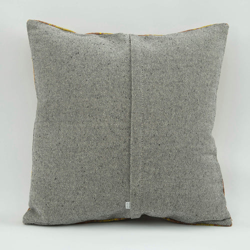 Emel Yellow Ethnic Wool Decorative Pillow Case 1'8'' x 1'8''