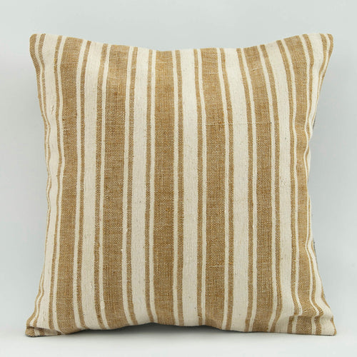 Wool Decorative Pillow - Emel Brown Ethnic Pillow Case 18x18 Zipper Cover