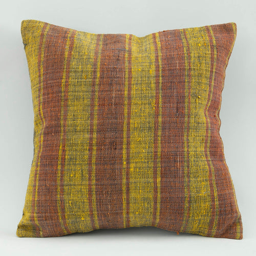 Emel Yellow Ethnic Wool Decorative Pillow Case 1'8'' x 1'8''