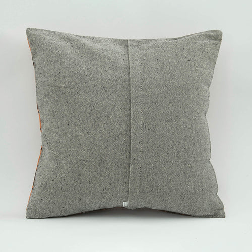 Emel Orange Ethnic Wool Decorative Pillow Case 1'8'' x 1'8''