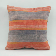 Emel Orange Ethnic Wool Decorative Pillow Case 1'8'' x 1'8''