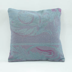 Wool Decorative Pillow - Emel Purple Ethnic Pillow Case With Zipper 18x18