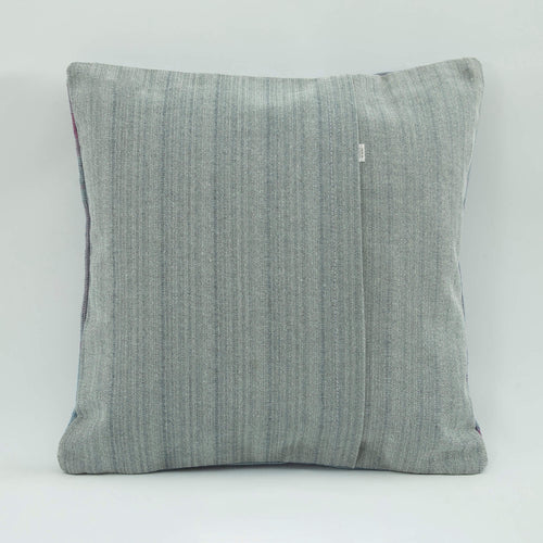 Wool Decorative Pillow - Emel Purple Ethnic Pillow Case With Zipper 18x18