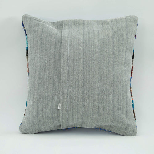 Emel Blue Ethnic Wool Decorative Pillow Case 1'8'' x 1'8''