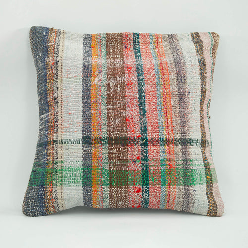 Emel Multy Striped Wool Decorative Pillow Case 1'8'' x 1'8''