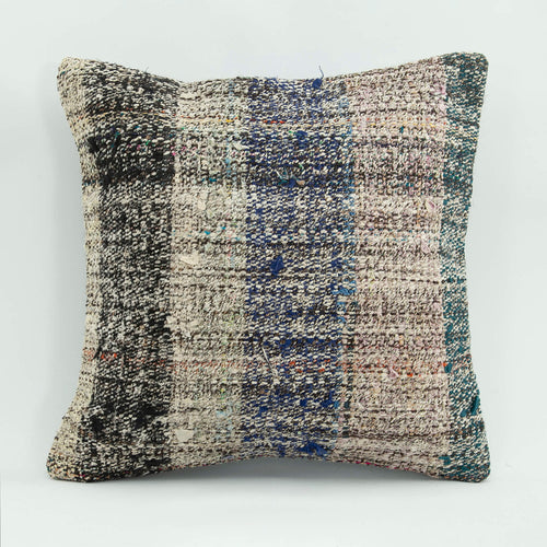 Emel Grey Ethnic Wool Decorative Pillow Case 1'8'' x 1'8''
