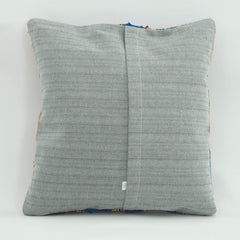 Emel Blue Ethnic Wool Decorative Pillow Case 1'8'' x 1'8''