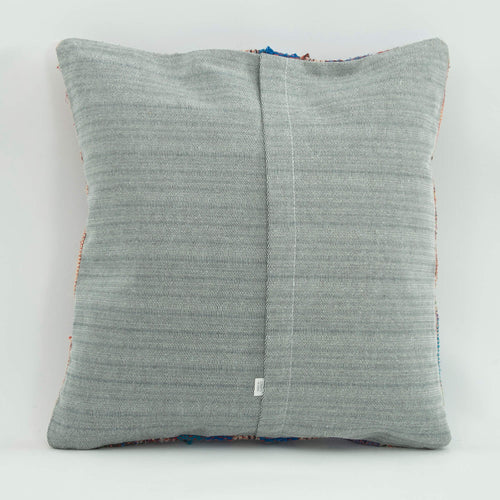 Emel Blue Ethnic Wool Decorative Pillow Case 1'8'' x 1'8''