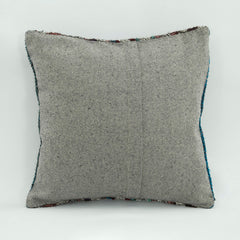 Wool Decorative Pillow - Emel Grey Ethnic Style Cushion Cover 1'8'' x 1'8''