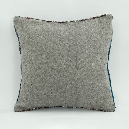 Wool Decorative Pillow - Emel Grey Ethnic Style Cushion Cover 1'8'' x 1'8''
