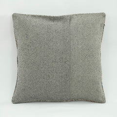 Wool Decorative Pillow Case - Grey Ethnic Handmade Cushion With Zipper
