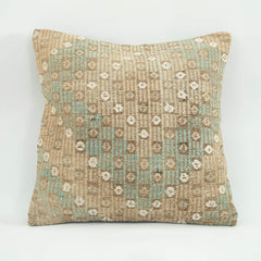 Emel Brown Ethnic Wool Decorative Pillow Case 1'8'' x 1'8''