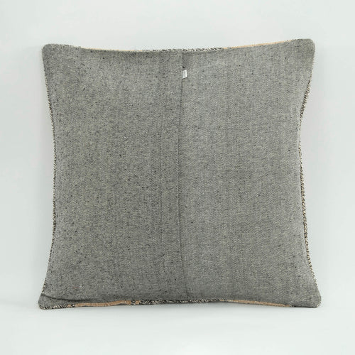 Wool Decorative Pillow Case – Beige Ethnic Zipper Cushion Cover 18x18''