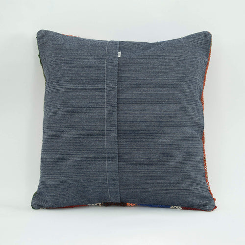 Wool Decorative Pillow - Emel Red Striped Zipper Pillowcase 18x18 Handmade