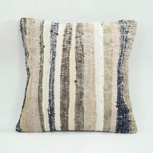 Emel Beige Ethnic Wool Decorative Pillow Case 1'8'' x 1'8''