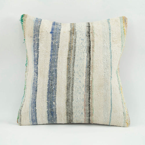 Wool Decorative Pillow Case – Beige Ethnic Handmade Cushion Cover 18x18 Inches