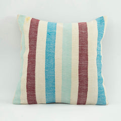 Wool Decorative Pillow Case - Beige Ethnic Handmade Zipper Cushion Cover 18x18