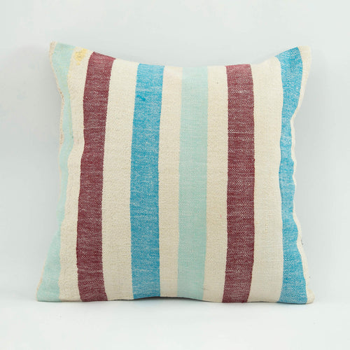 Wool Decorative Pillow Case - Beige Ethnic Handmade Zipper Cushion Cover 18x18