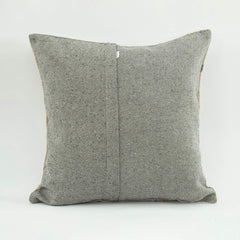 Wool Decorative Pillow Case – Beige Ethnic Handmade Cushion Cover 18x18 with Zipper