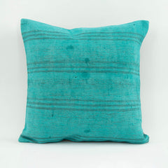 Wool Decorative Pillow – Handmade Ethnic Turquoise Cushion Cover 1'8'' x 1'8''
