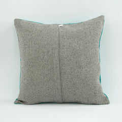 Wool Decorative Pillow – Handmade Ethnic Turquoise Cushion Cover 1'8'' x 1'8''