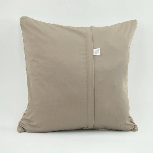 Wool Decorative Pillow - Emel Beige Ethnic Pillow Case 18x18 Zipper Cover