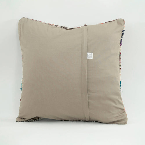 Wool Decorative Pillow – Blue Striped Pillow Case with Zipper, Handmade Cozy Cushion Cover