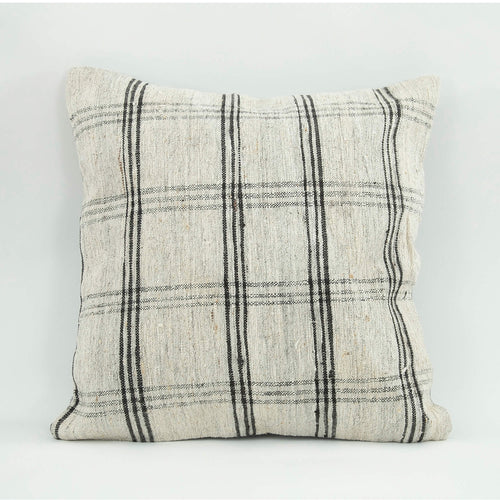 Emel White Ethnic Wool Decorative Pillow Case 1'8'' x 1'8''