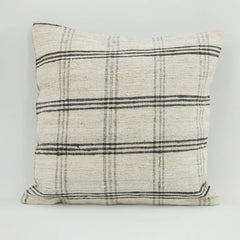 Wool Decorative Pillow - Ethnic Pillow Case 18x18 Zipper Cover Unique White