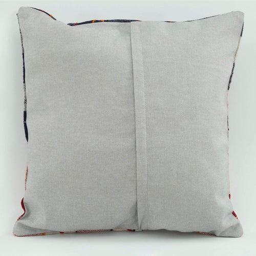 Wool Decorative Pillow - Navy Ethnic Pillow Case 18x18 Zipper Cover