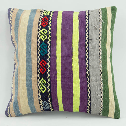 Emel Beige Ethnic Wool Decorative Pillow Case 1'8'' x 1'8''