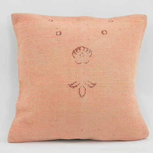 Emel Pink Ethnic Wool Decorative Pillow Case 1'8'' x 1'8''