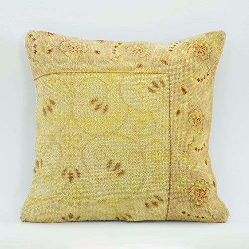 Wool Decorative Pillow - Yellow Ethnic Pillow Case 1x1.8 Ft With Zipper