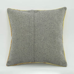 Emel Yellow Ethnic Wool Decorative Pillow Case 1'8'' x 1'8''