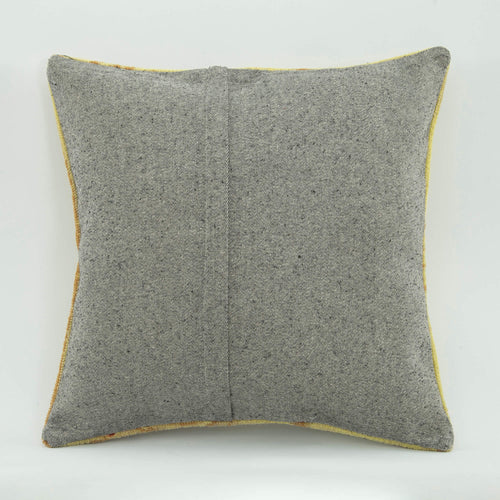 Emel Yellow Ethnic Wool Decorative Pillow Case 1'8'' x 1'8''