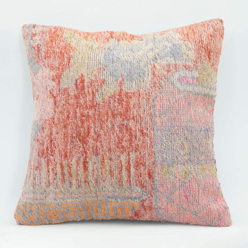 Emel Pink Vintage Wool Decorative Pillow Case 1'8'' x 1'8''