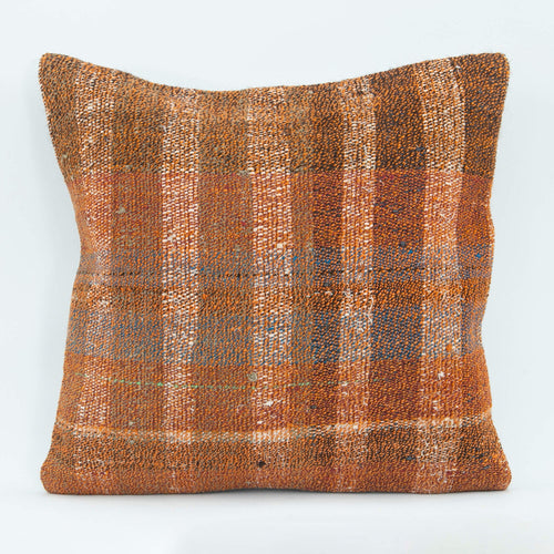Emel Orange Ethnic Wool Decorative Pillow Case 1'8'' x 1'8''