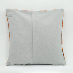 Emel Orange Ethnic Wool Decorative Pillow Case 1'8'' x 1'8''
