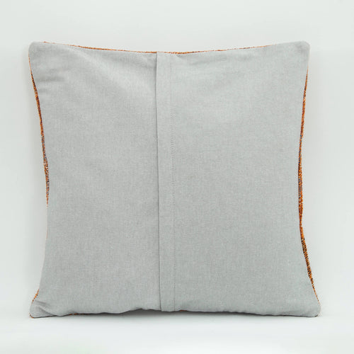 Emel Orange Ethnic Wool Decorative Pillow Case 1'8'' x 1'8''