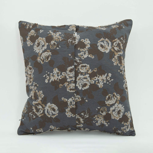 Wool Decorative Pillow – Ethnic White Cushion Cover with Zipper, Handmade