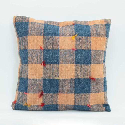 Emel Blue Ethnic Wool Decorative Pillow Case 1'8'' x 1'8''