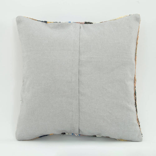 Wool Decorative Pillow - Beige Ethnic Pillow Case With Zipper | Handmade Cushion Cover 18x18