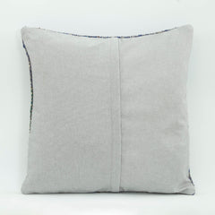 Emel Blue Ethnic Wool Decorative Pillow Case 1'8'' x 1'8''