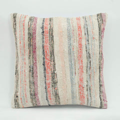 Emel Beige Ethnic Wool Decorative Pillow Case 1'8'' x 1'8''