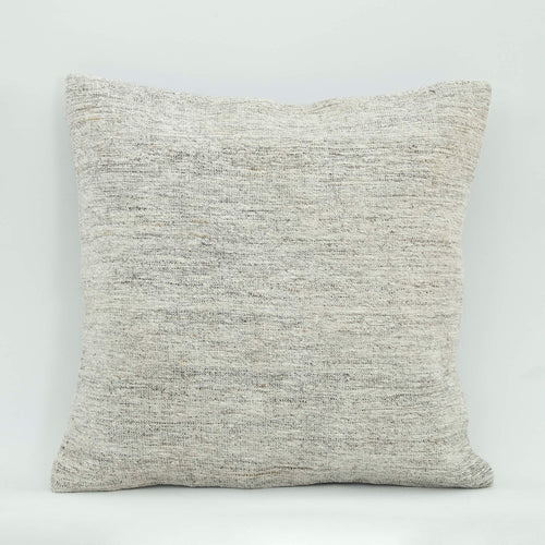 Wool Decorative Pillow - Beige Ethnic Handmade Cushion Cover With Zipper