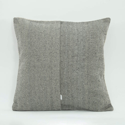 Wool Decorative Pillow - Beige Ethnic Handmade Cushion Cover With Zipper