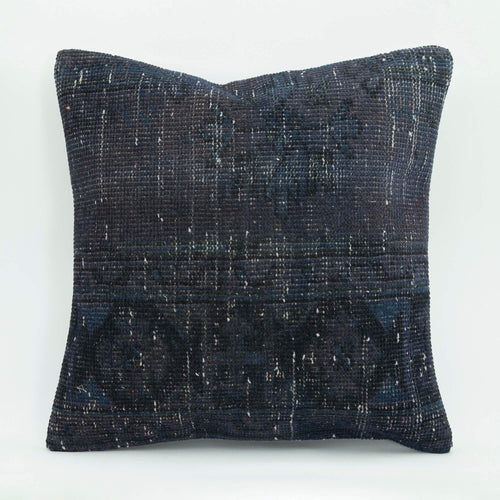Emel Blue Ethnic Wool Decorative Pillow Case 1'8'' x 1'8''