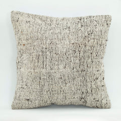 Emel Beige Ethnic Wool Decorative Pillow Case 1'8'' x 1'8''