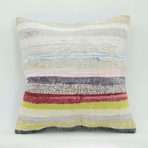 Emel Blue Ethnic Wool Decorative Pillow Case 1'8'' x 1'8''